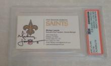 Mickey Loomis Autographed Signed PSA Slabbed Business Card NFL Football Saints Executive Office