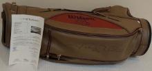 1/1 NFL Wilson Football Custom Made Golf Bag For Johnny Unitas Course Used Signed JSA LOA Colts HOF