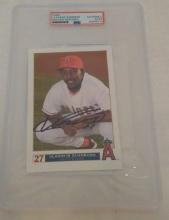 PSA Slabbed Autographed Signed Vladimir Guerrero Angels 4x6 Card MLB Baseball Team Issue Expos