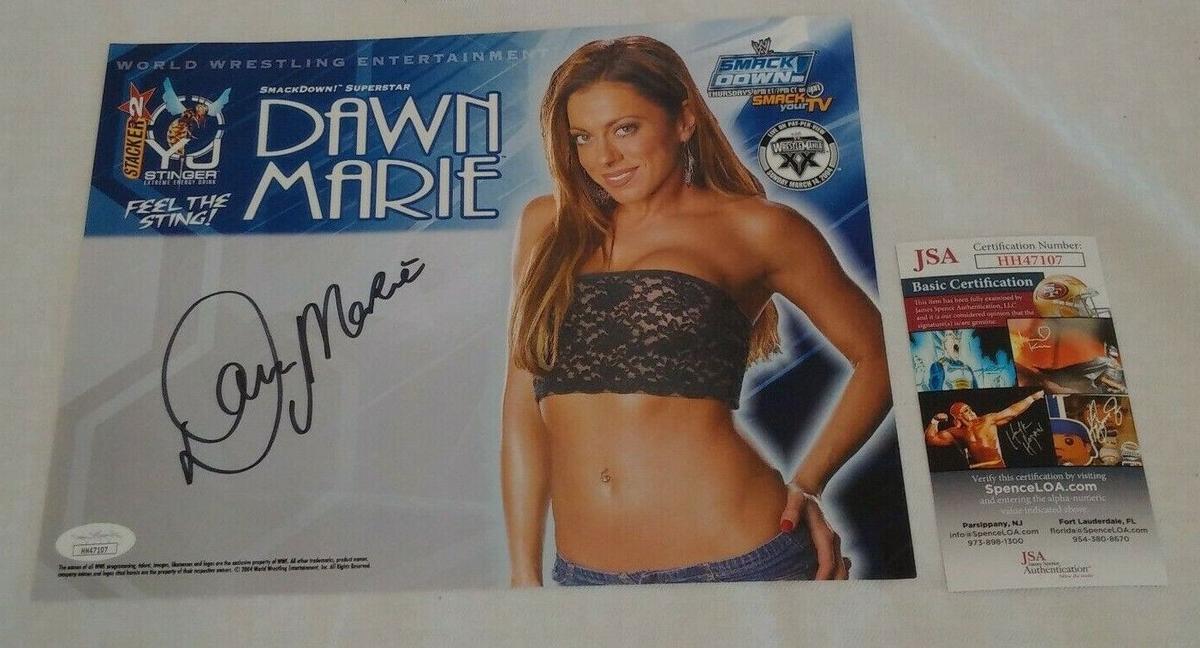 Dawn Marie Autographed Signed JSA 9x11 Promo Photo WWE WWF 2004 Wrestlemania XX 20 Sexy ECW Divas