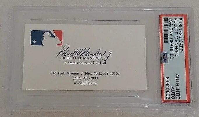 Robert Manfred MLB Baseball Commissioner Autographed Signed PSA Slabbed Business Card