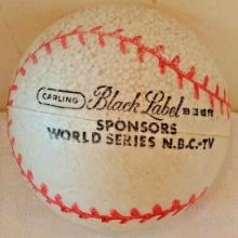 Vintage 1960s Carling Black Label Beer Promo Premium Foam Baseball World Series NBC TV Advertising