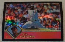 2003 Topps Chrome MLB Baseball Black Refractor Insert Card C.C. Sabathia 192/199 Indians Yankees