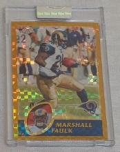 2003 Topps Chrome NFL Card XFractor Refractor 37/101 Gold Uncirculated Marshall Faulk Rams Colts HOF
