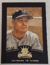 Rare 2002 Diamond Kings Crowning Gold 7/100 Lou Gehrig Insert Card Yankees MLB Black Frame HOF