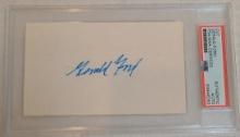 Gerald Ford Autographed Signed PSA Slabbed Index Card President Michigan Football POTUS