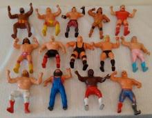 14 Different Vintage 1980s WWF WWE Wrestling LJN Rubber Figure Lot Hogan Macho Kamala Ventura Snuka