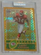 2003 Topps Chrome NFL Card XFractor 26/101 Gold Uncirculated Larry Johnson RC Rookie Insert Chiefs