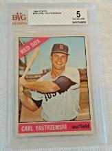 Vintage 1966 Topps MLB Baseball Card #70 Carl Yastrzemski Yaz Red Sox HOF Beckett BVG 5 EX Slabbed