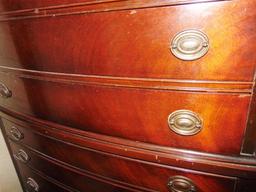 Vtg Solid Mahogany 7 Drawer Chest Of Drawers