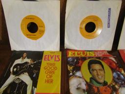 Lot Of Fifteen 45 R P M Vinyl Records By Elvis Pressley