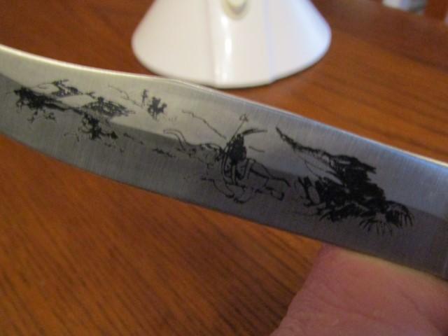 Elephant Themed Fixed Blade Knife And Sheath