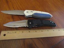 2 Larger Folding Knives Both W/ Belt Clips