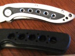 2 Folding Pocket Knives W/ Belt Clips
