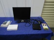 Electronics Lot: Dell Flat Screen Monitor, Lenovo Think Center, Cables, Etc   (LOCAL PICK UP ONLY)