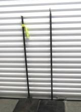 2 Wood Based W/ Metal Shafts Stands  (LOCAL PICK UP ONLY)