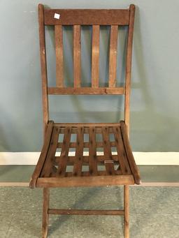 Vintage Wooden Deck/Foldable Chair Slat Seat/Back Patented Sept 5th 1983