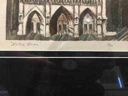 "Notre Dame" by Michael Parker Lithograph
