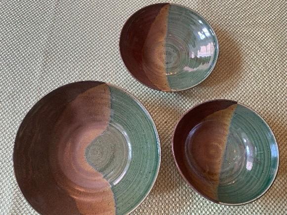 Three Bowls by Local Potter