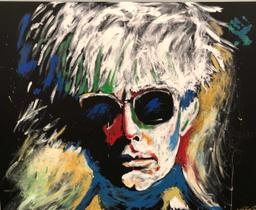 Local Artist Hand Painted Andy Warhol Portrait on Stage at Greer Cultural Arts Council 9/20/19