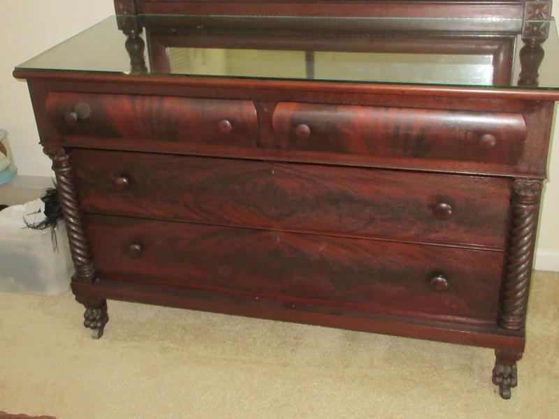 Rare Find Impressive Berkey & Ga Furniture Antique Mahogany Empire 2 Over 2 Dresser w/