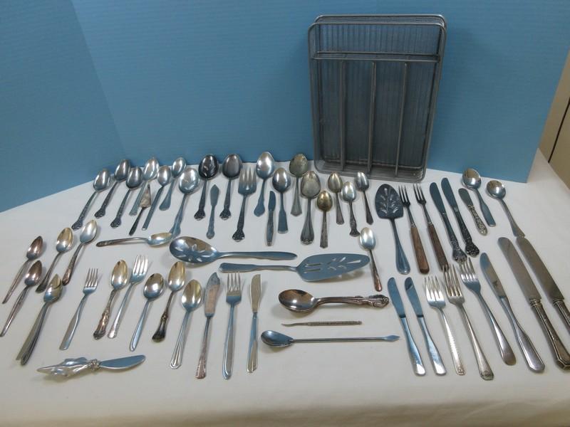 Lot Misc. Silverplate/Stainless flatware & Serving Pieces Versailles Pattern By MSI, John Marshall