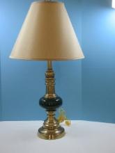 Green & Brass Mid-Century Style 32" Table Lamp
