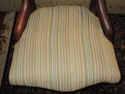 Traditional Carved balloon Back Chair w/Upholstered Seat French Inspired Design
