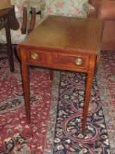 Refined Wellington Hall Furniture Pembroke Style Mahogany Dropleaf End Table Regency