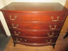 The Georgetown Galleries Mahogany 4 Drawer Bowfront Bachelor's Chest on Bracket Feet