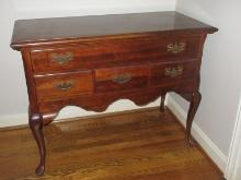 Refined Queen Anne Style Cherry Lowboy 1 Over 3 Dovetail Drawers Est. $395-599
