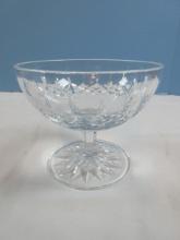 Waterford Crystal Lismore Pattern Compote Open Candy Dish Faceted Stem 4 3/8"H x 5 1/4"