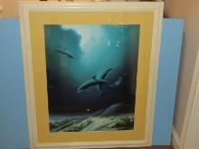 Titled "Children Of The Sea" Dolphins & Coral Reef Sea Scape Artist Signed Wyland Offset