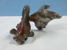 Flint Reisfelt Enameled Bronze Fantail Goldfish Sculpted Figure-Approx 2" x 3 1/4"