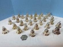 29pc Collection Reed & Barton Silverplate Annual Christmas Bell Ornaments, 10th Day of