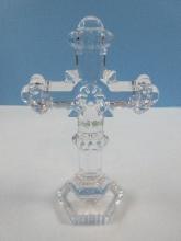 Signed Galway Irish Lead Crystal 8" Roman Cross Striking Design