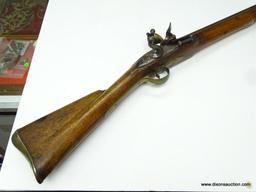 (SC) TOWER FLINTLOCK RIFLE. 55" LONG. .76 CAL. CROWN MARK & GR ON THE BREECH PLATE IN FRONT OF THE
