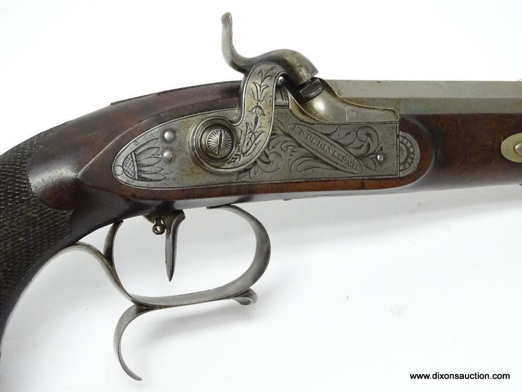 (SC) CASED PAIR OF FRENCH .50 CAL. DUELING PISTOLS BY F.P. PERIN LEPAGE CIRCA 1835. COMPLETE WITH