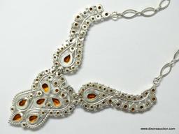 .925 STERLING SILVER STAMPED AAA TOP QUALITY 18''-20'' DESIGNER SPECTACULAR CHOKER STYLE GOLDEN