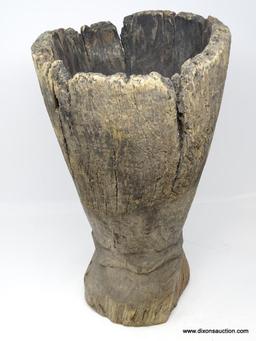 MORTAR, CARVED HARD WOOD, APPROXIMATELY 24.5? H, MID 20TH CENTURY, ESTIMATEDVALUE, $30.00-$100.00