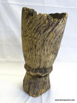 MORTAR, CARVED HARD WOOD, APPROXIMATELY 20? H, MID 20TH CENTURY, ESTIMATED VALUE, $50.00-$250.00
