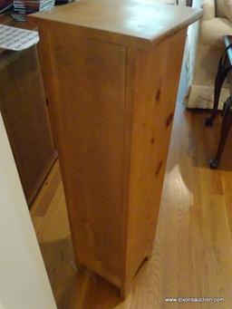 (LR) PINE CABINET; PINE CABINET WITH 5 SHELVES- GOOD FOR THAT NARROW PLACE YOU NEED TO FILL- 11 IN X