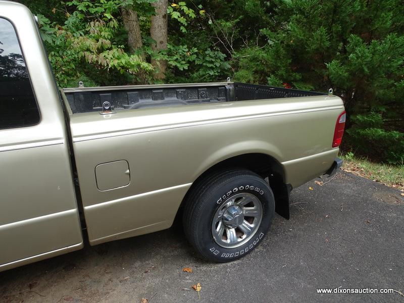 2001 FORD PICKUP; 2001 FORD RANGER XLT EXTENDED CAB PICKUP WITH 73,016, TAN WITH BEIGE UPHOLSTERY IN