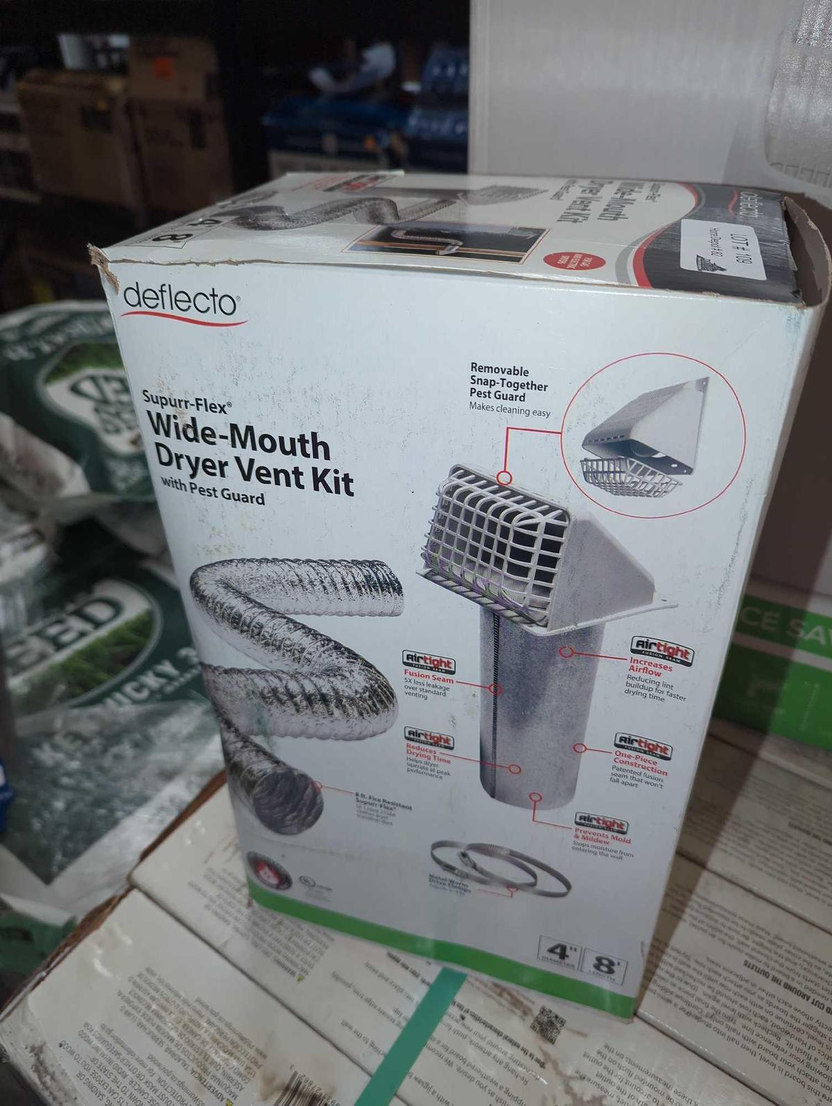 Deflecto 4 in. Pest Guard White Hood with Damper and Air Tight Dryer Kit Pipe, Retail Price $34,
