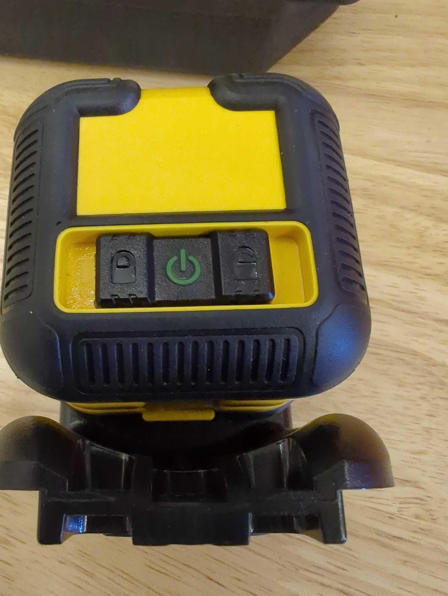 DEWALT 55 ft. Green Self-Leveling Cross Line Laser Level with (2) AA Batteries & Case, Appears to be
