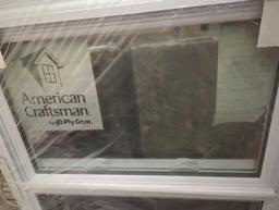 American Craftsman Window Approximately Size is Custom 29 3/4 in x 35 1/4 in, White Vinyl Window