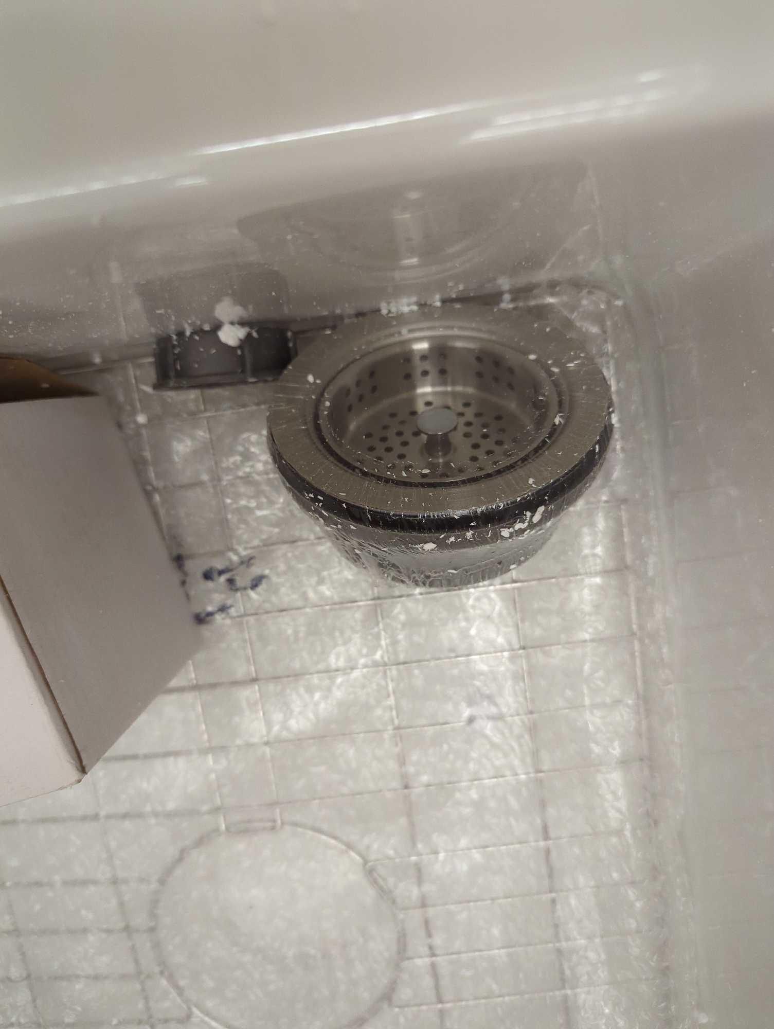 TOBILI White Fireclay 27 in. Single Bowl Round Corner Undermount/Drop-In Kitchen Sink with Bottom