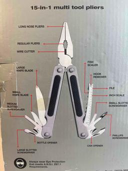 Allied multi function tool set new in packaging. Multi-tool, flashlight, pocket knife, carrying