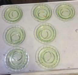 Vintage Set of Green Depression Glass Plates $2 STS