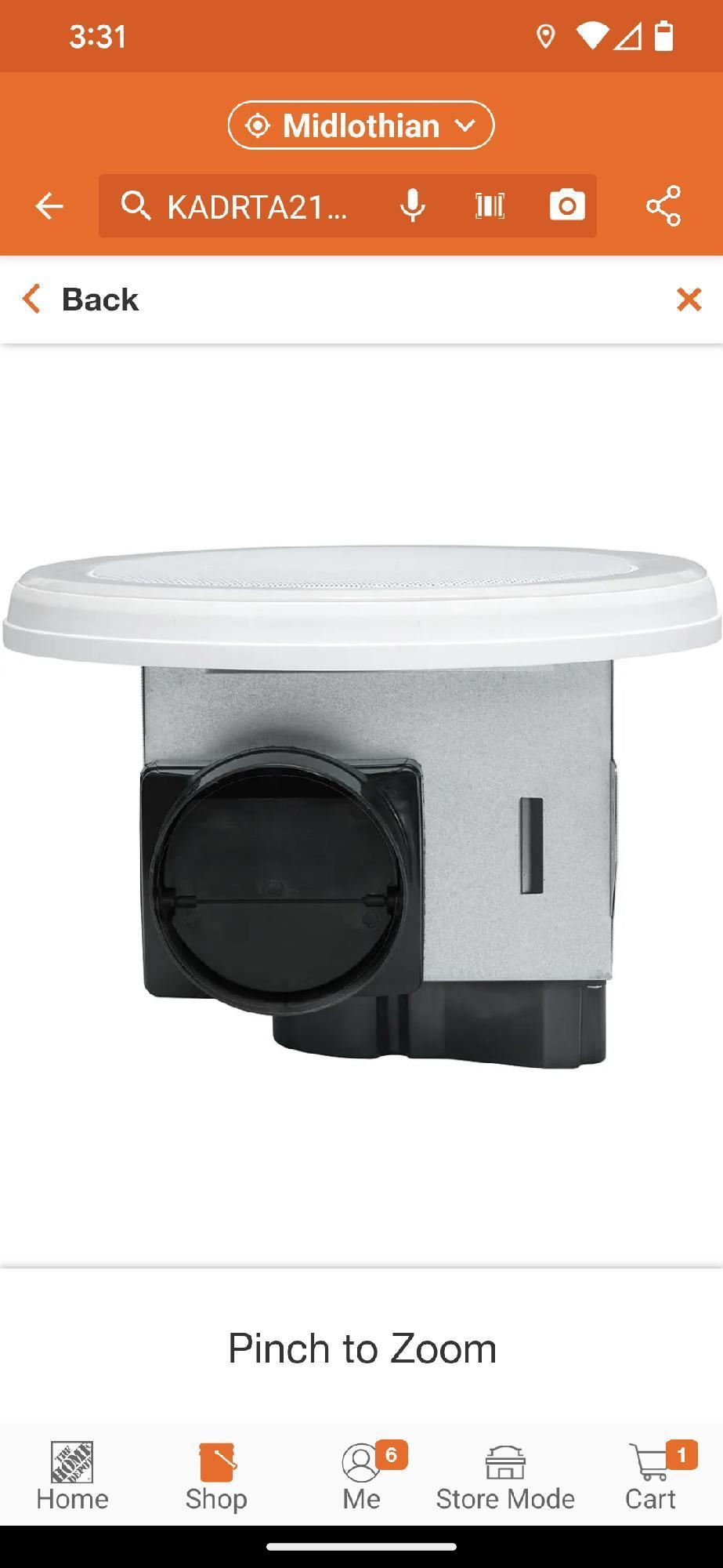HOMEWERKS 80 CFM Ceiling Mount Bathroom Exhaust Fan with Bluetooth Speaker and LED Light, Appears to